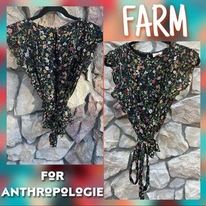 🍭2/$45~FARM for Anthropologie Lightweight Floral Tie Top~XS